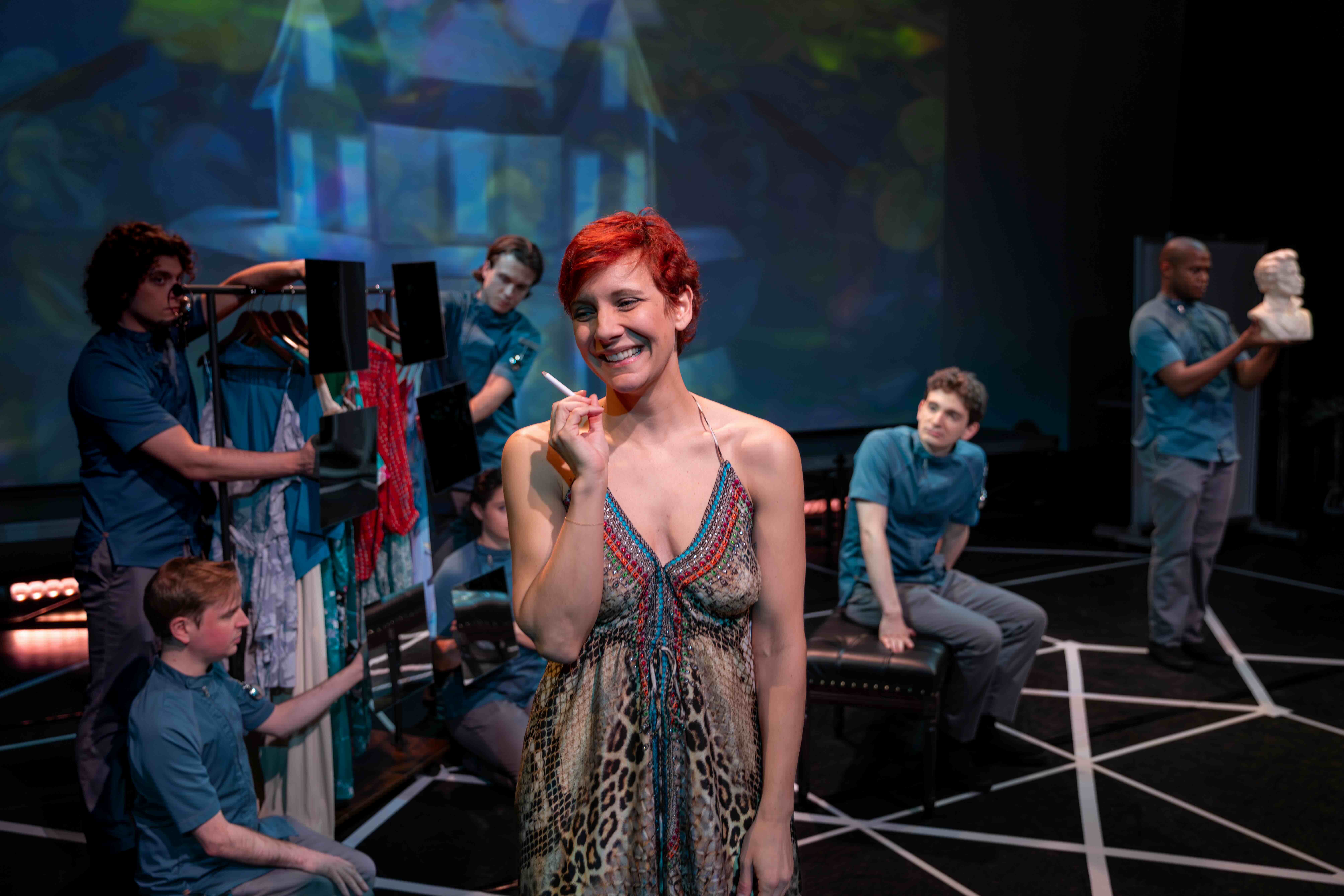  Sabra Shelly as I-330, Aaron Greenberg as D-503 and Jonathan Nathaniel Dingle-El as the Bust of Pushkin. 